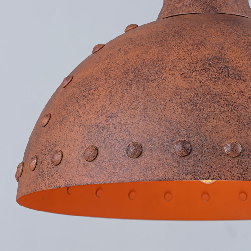 Industrial 1-Light Antique Copper Metal Pendant Light - Antique Copper