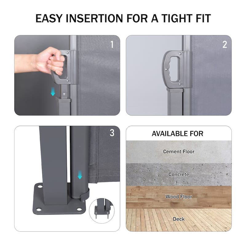 Retractable UV Resistant Waterproof Privacy Screen for Patio, Garden, Balcony, 118.1x62.99 Inch