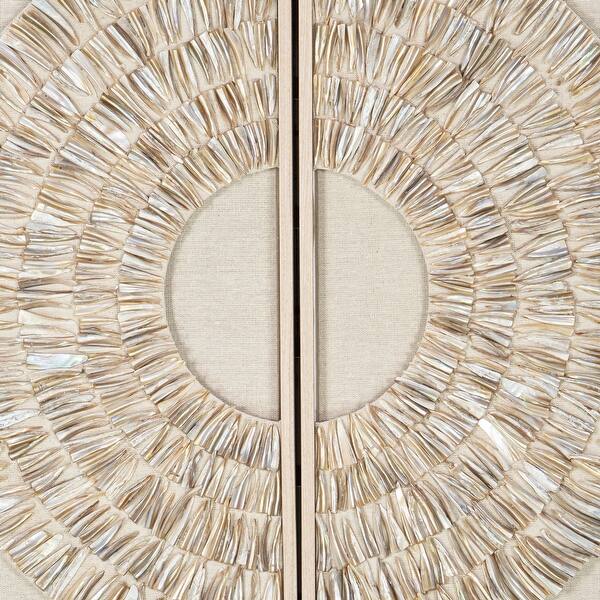 HUJI Glassless Two Piece Pearl Oyster Shell Wall Decor