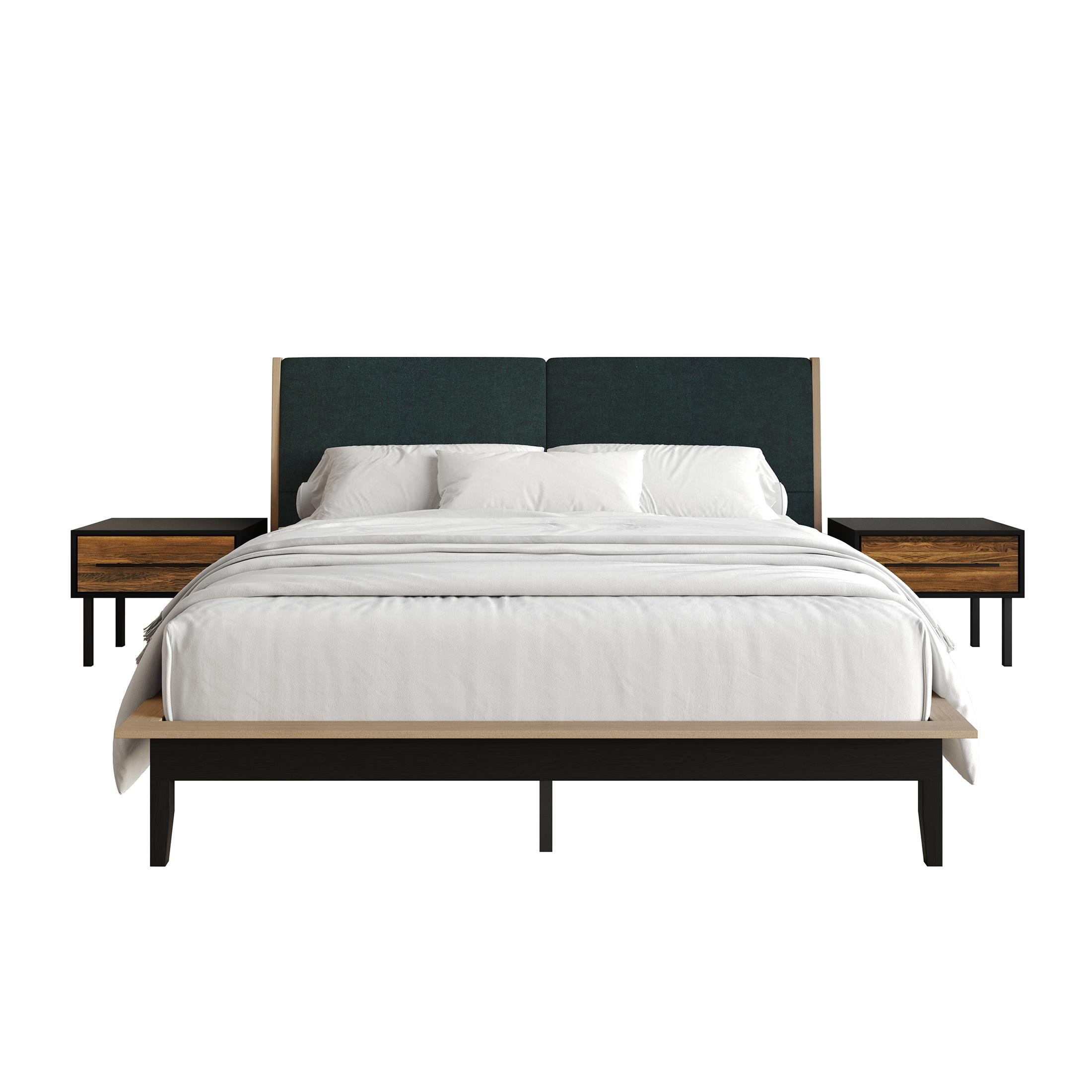 CraftPorch Mid-Century 3-pieces Wooden Bedroom Set
