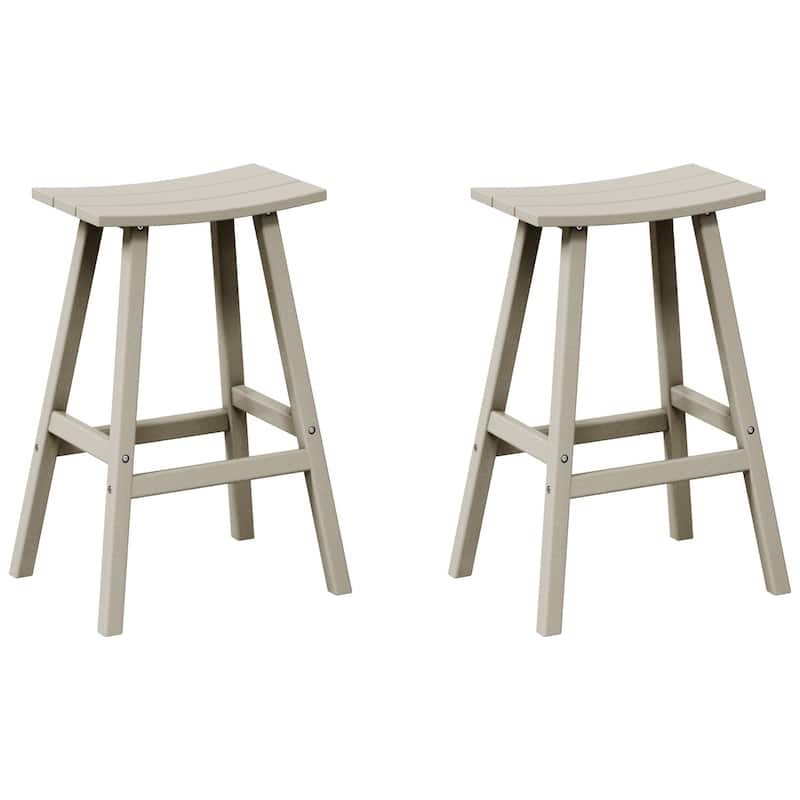 Laguna Hdpe All Weather Outdoor Patio 29" Saddle Seat Bar Stool (Set Of 2)