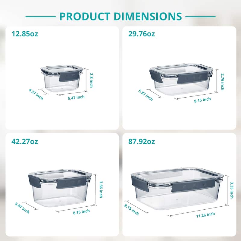 Sorbus Airtight Food Storage Containers with Lids - BPA Free, Leak Proof for Store Leftovers, Meal Prep - 16 Piece