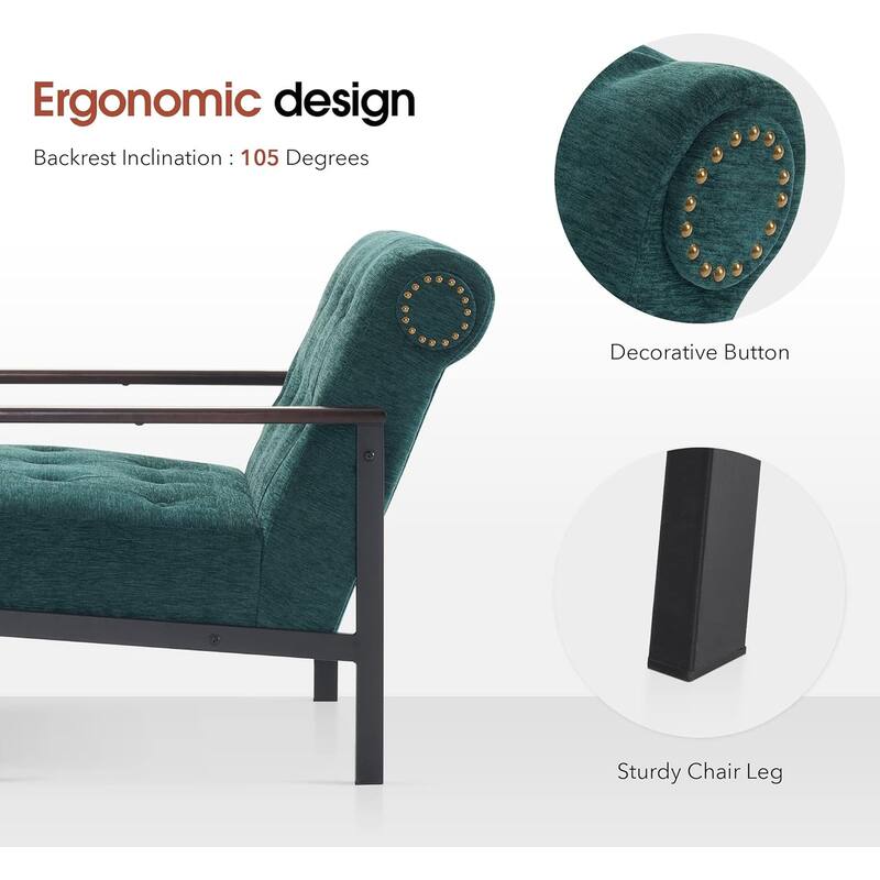MCombo set of 2 Modern Accent, Ergonomics Lounge Chair for Living Room, Chenille, HQ417