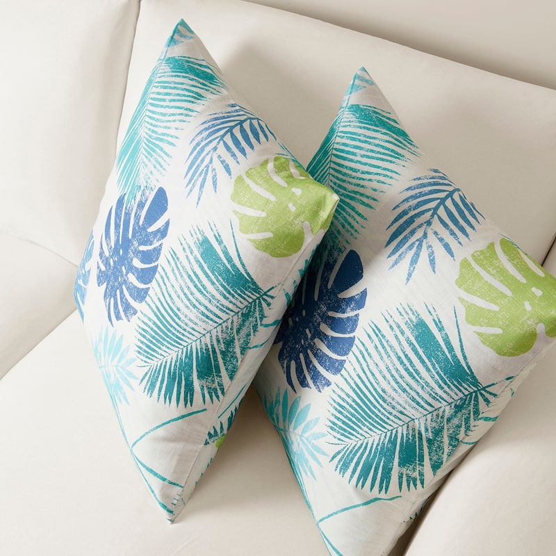 Exclusive Fabrics Printed Cotton Throw Pillow Covers 18 X 18 - Textured Decorative Pillow Covers (Set of 2)