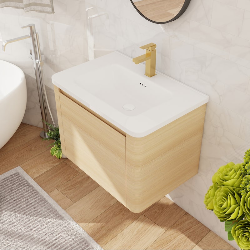 Beingnext 24''/28''/36''/40''/60''/68'' Floating Bathroom Vanity with Sink, Wall Mounted Bathroom Vanity with Soft Close Door