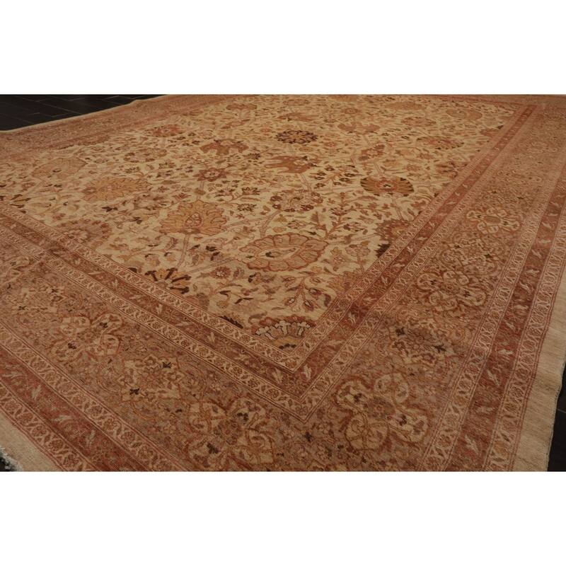 8'9''x11'8'' Traditional 250 KPSI Hand Knotted Beige Wool Area Rug - 8' 9'' x 11' 8''