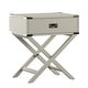 preview thumbnail 1 of 12, Kenton II X Base Wood Accent Campaign Table iNSPIRE Q Modern Silver Birch