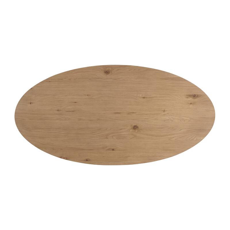 BoHo Modern Natural Wood Oval Coffee Table