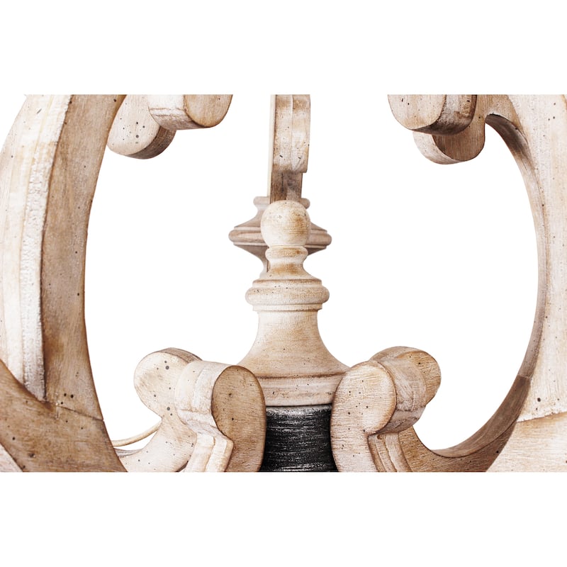 Cusp Barn Farmhouse Antique 5-Light Wood Candle Chandelier Empire Shabby Ceiling Light for Dining Room Entryway