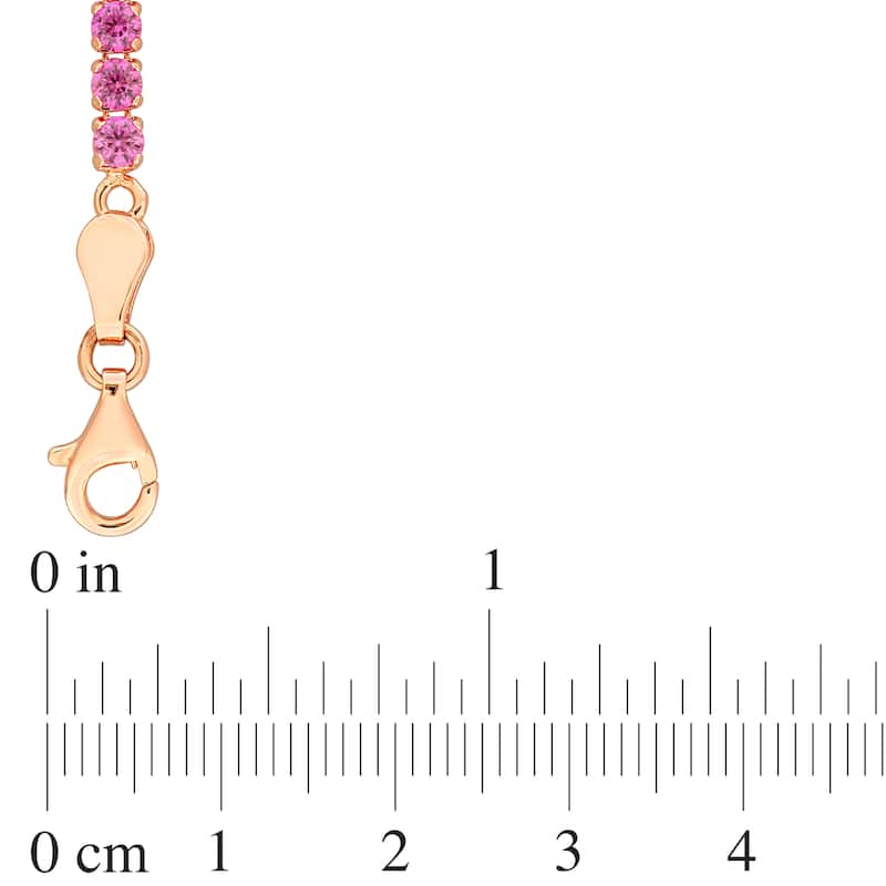 Miadora 6 1/8ct TGW Created Pink Sapphire Tennis Bracelet in Rose Silver