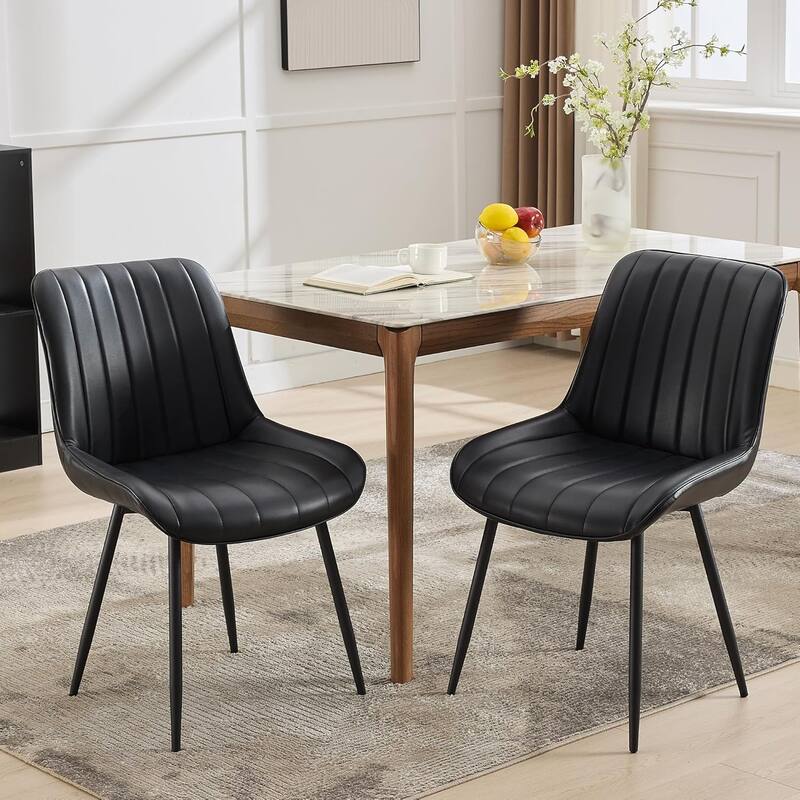 Dining Chairs Set of 2 - Ebony Black