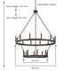 preview thumbnail 10 of 80, Acroma 20-light 40In Farmhouse Wagon Wheel Chandelier