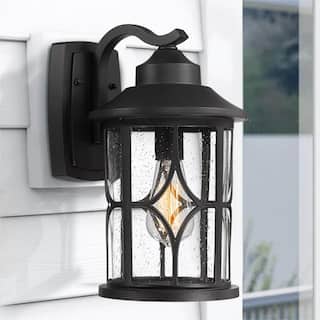 14.6 Inch Outdoor Wall Mount Light with Seeded Glass