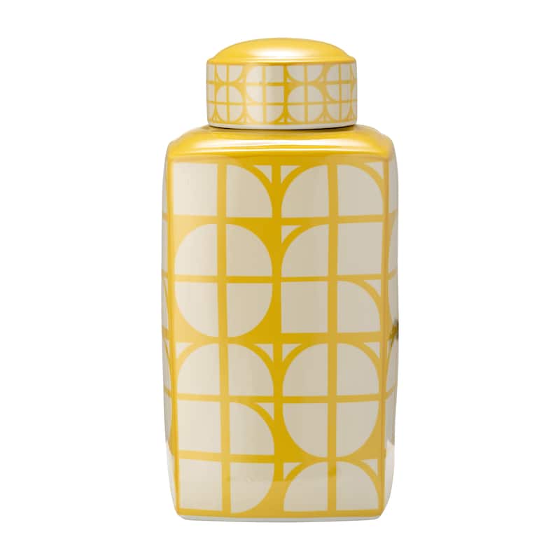 Sagebrook Home Ceramic Square Jar with Lid