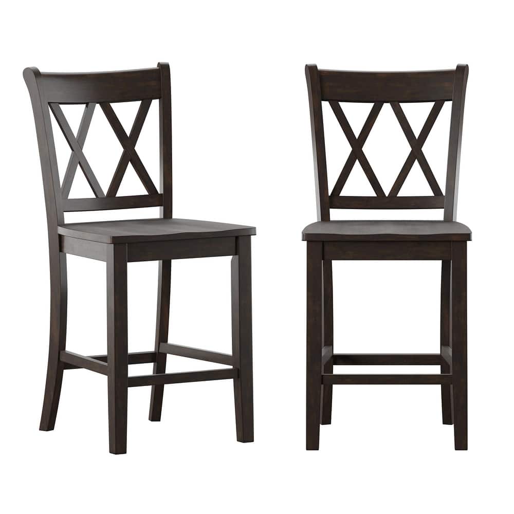 Ronda Double X-Back Counter Height Chairs (Set of 2)