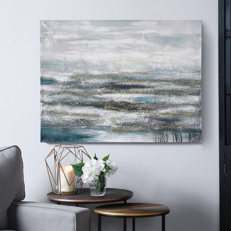Coastal Blue - Hand Painted Abstract Acrylic on Canvas Wall Art