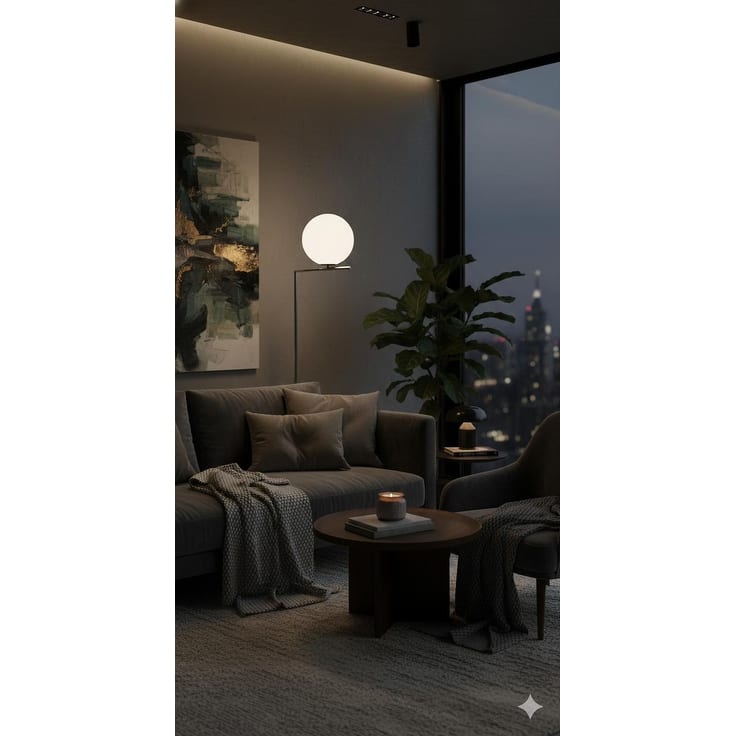 Transitional 1-Light Satin Nickel Frame Floor Lamp