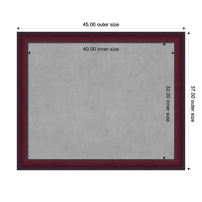 Amanti Art Canterbury Cherry Framed Magnetic Board - Board Size 40x32
