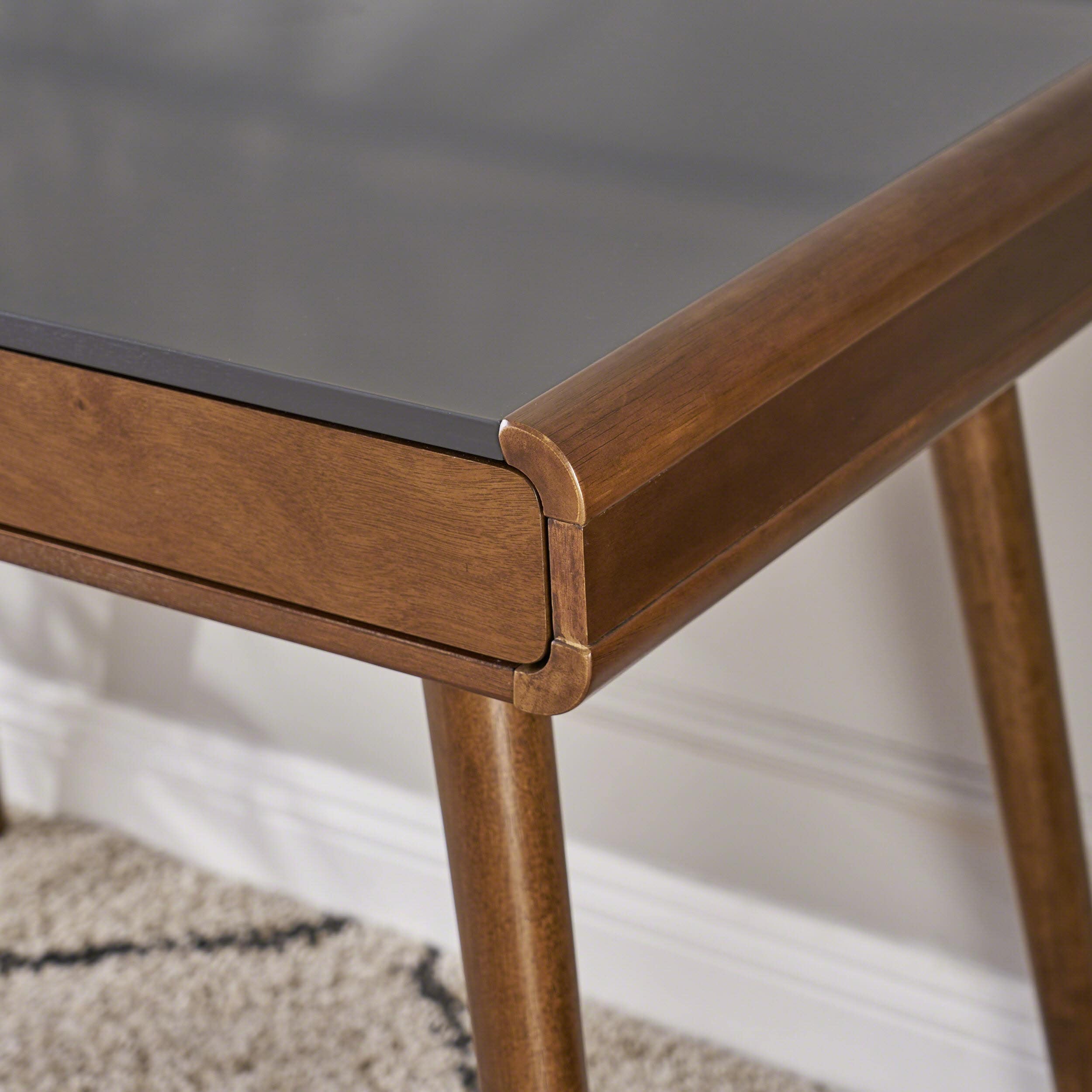 Peninah mid century faux rubberwood sales writing desk by christopher knight home