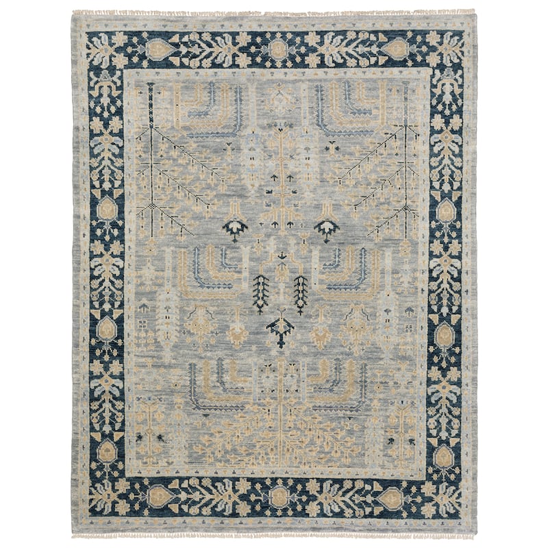 Maylin Traditional Oriental Grey/ Blue Area Rug - 2' 6" x 10' - Runner