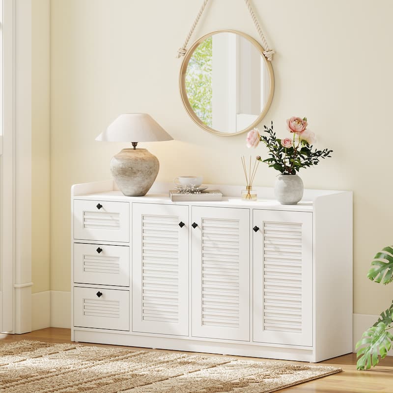 Gymax 63'' Buffet Cabinet w/ Storage 3 Doors & 3 Drawers Anti-Tipping