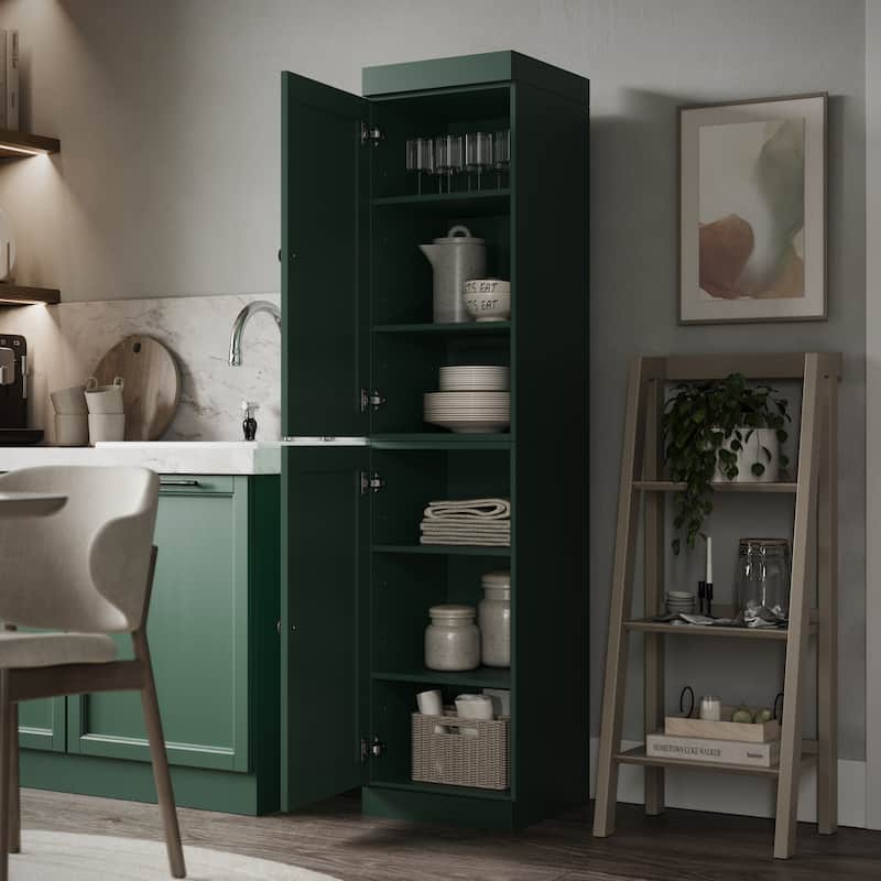 Palace Imports 100% Solid Wood 16.5" Kitchen Pantry Cabinet with Shaker Doors and Adjustable Shelves