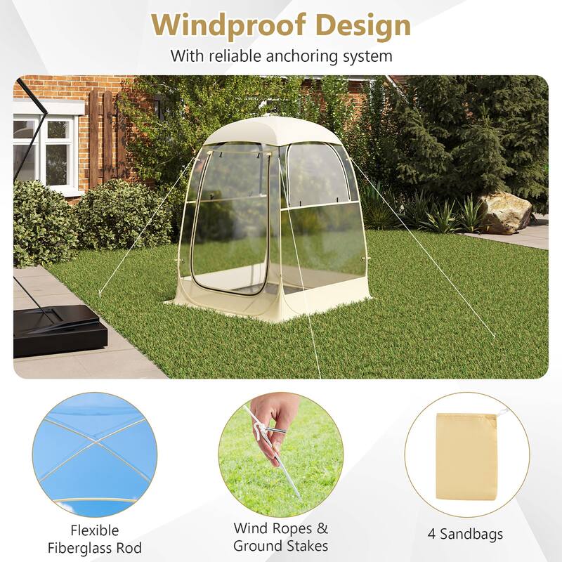 Gymax 4.2 x 4.2 FT Instant Pop up Tent Weatherproof Shelter Sports
