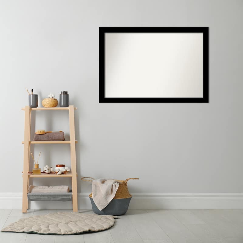 Brushed Non-Beveled Framed Bathroom Vanity Wall Mirror - Brushed Black