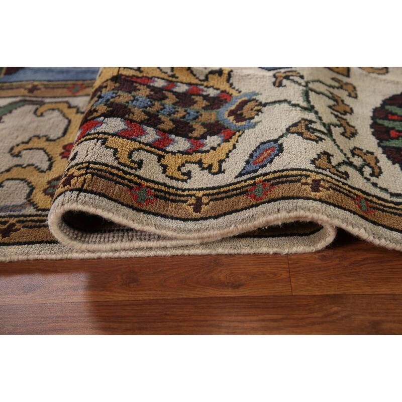 Blue Paisley Kazak Oriental Area Rug Wool Carpet - 7'10"x 10'2"