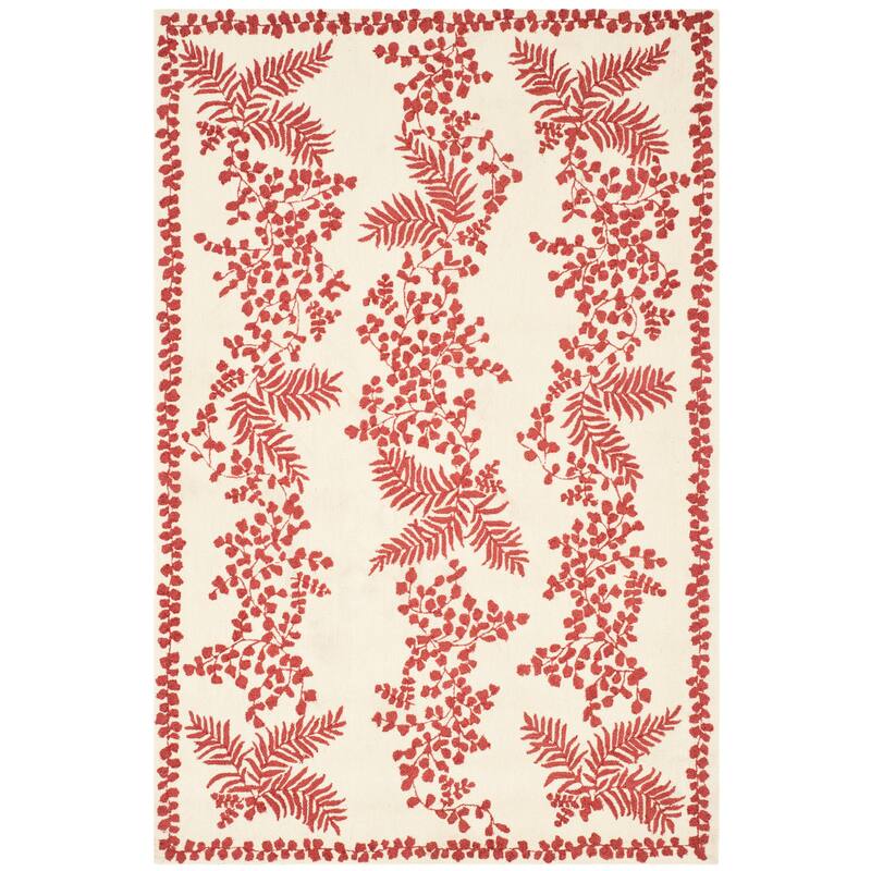 Martha Stewart by SAFAVIEH Fern Row Wool Rug - 7'9" x 9'9" - Red/Dahlia