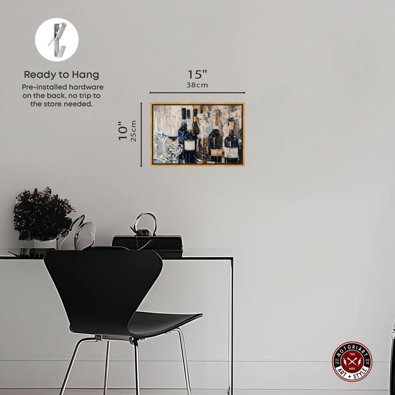 Notoriart Bar Table Classics Framed Bar Cart Art For Men