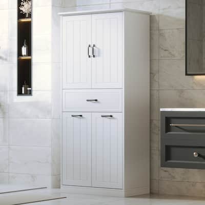 Christopher Knight Home - Everett Traditional Bathroom Storage Cabinet with Dual Laundry Baskets