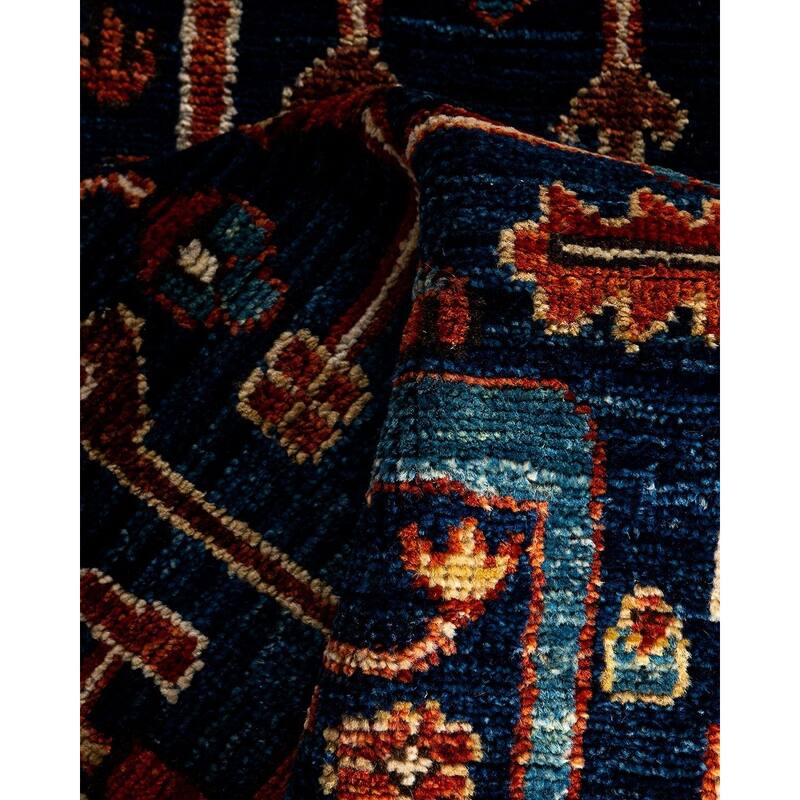 Serapi One-of-a-Kind Hand-Knotted Runner Rug - Blue, 2' 7" x 9' 9" - 2' 7" x 9' 9"