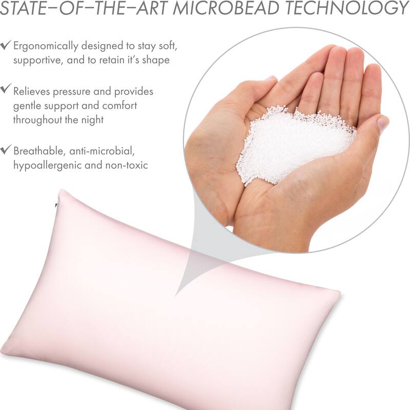 Throw Pillow Cozy Soft Microbead Cream Peach: 1 Pc