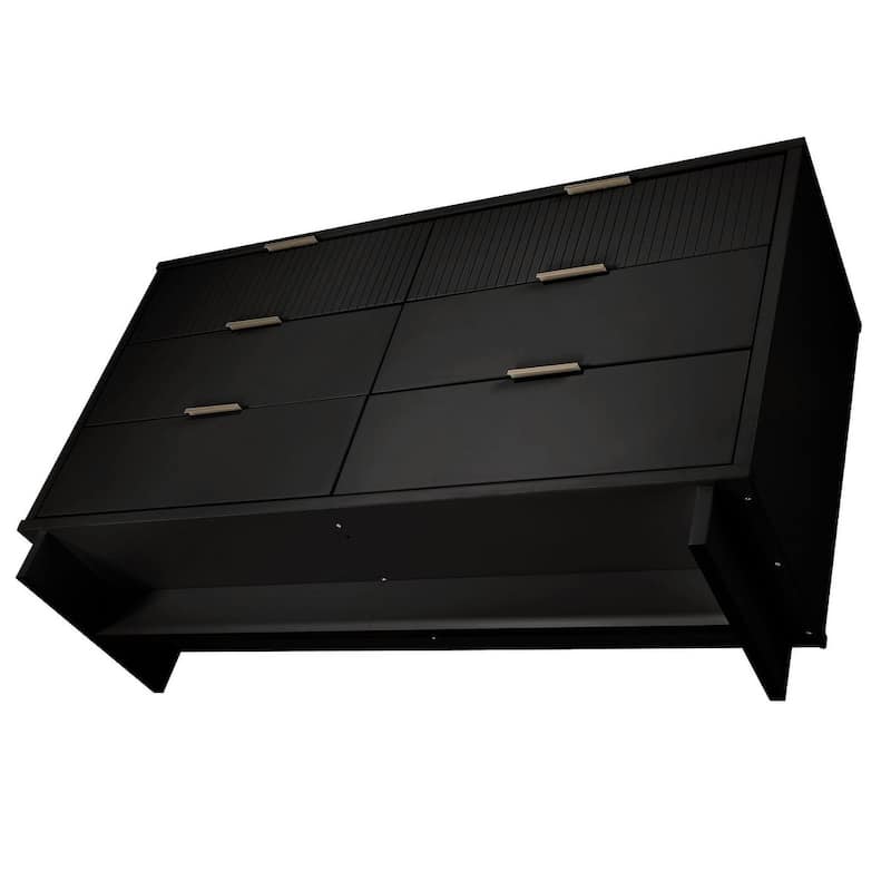 Manhattan Comfort Granville 55.07" Modern Double Wide 6 Drawer Dresser