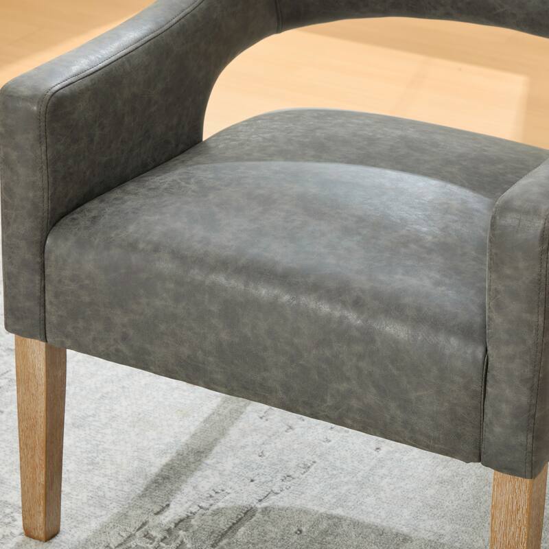 26.3"W PU Leather Accent Chair,Modern Armchair with Wood Legs