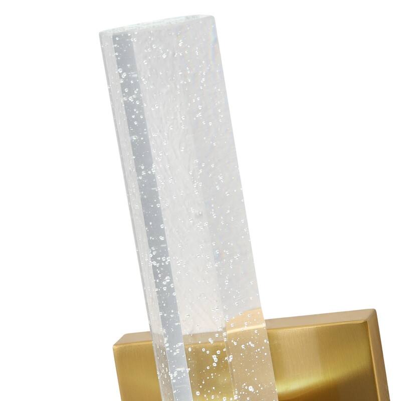 Modern LED Light Brass Crystal Wall Sconce for Hallway or Bathroom Vanity