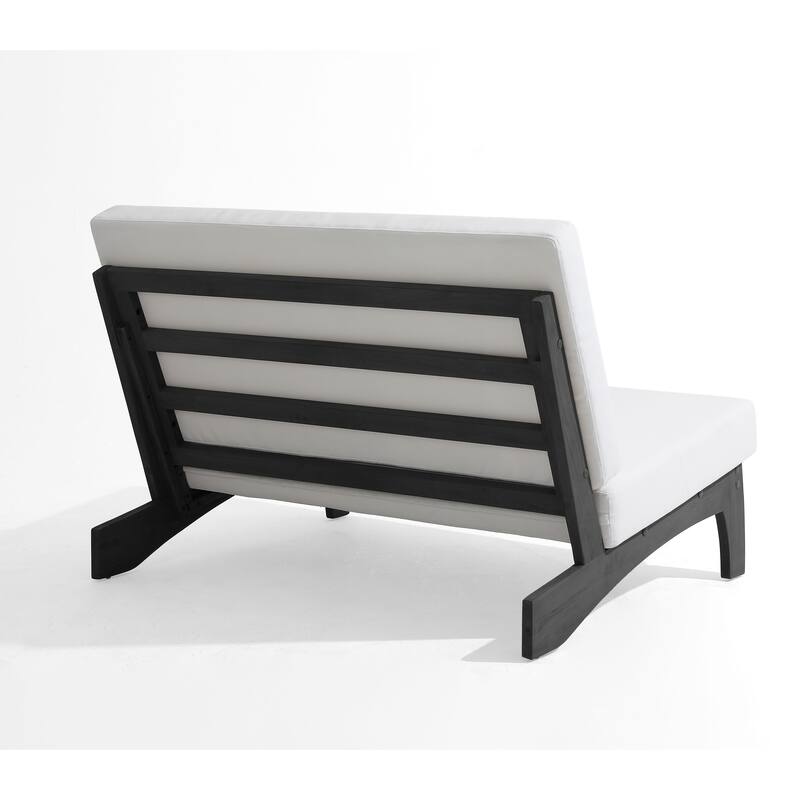 Patio Teak Wood Outdoor Loveseat with Cushion