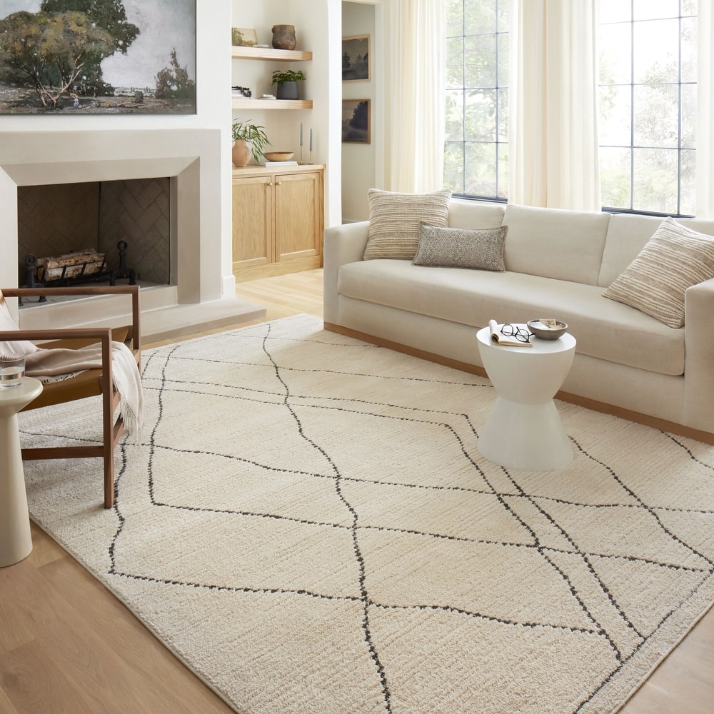 Alexander Home Vive Modern Abstract Diamond High-Low Area Rug