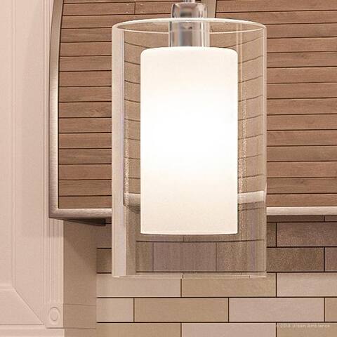Luxury Contemporary Pendant Light, 13.5"H x 7.75"W, with Modern Farmhouse Style, Polished Chrome Finish by Urban Ambiance