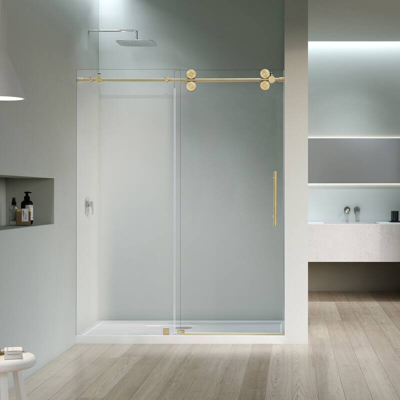 Altair Lazaro Single Sliding Frameless Shower Door with Clear Glass