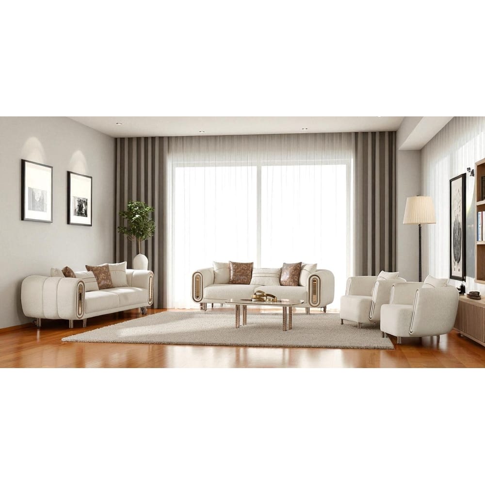 Vento 4 Pieces Living Room Sets 1 Sofa 1 Loveseat 2 Chair