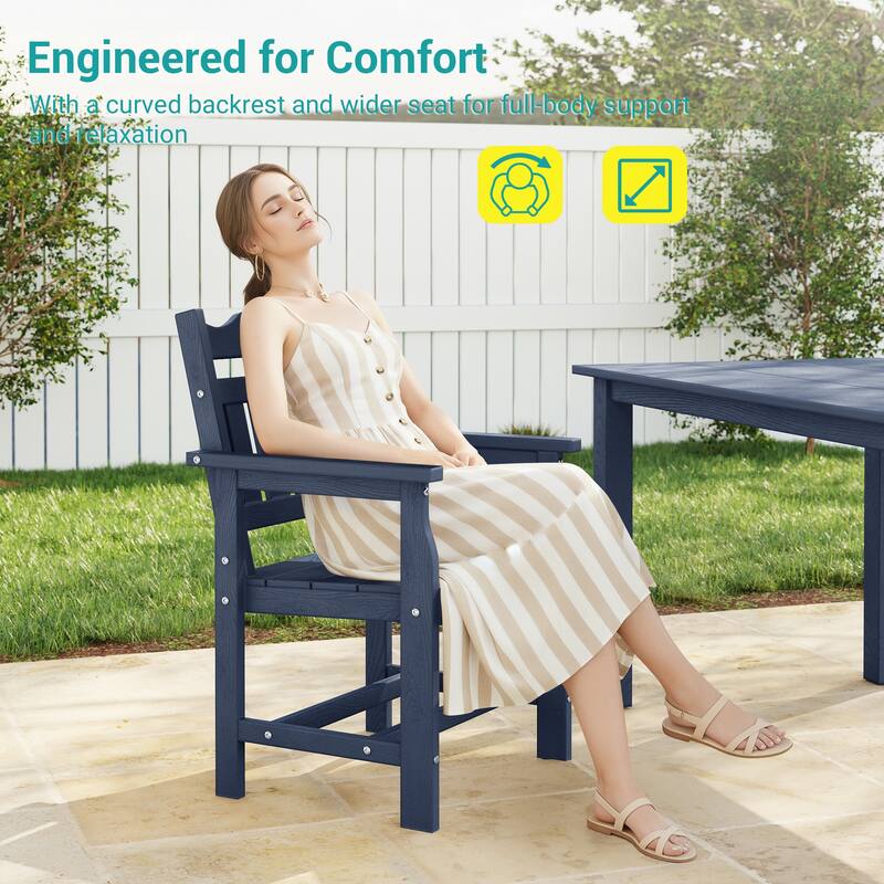 HIPS Outdoor Dining Set All-weather Patio Table and Chairs(Set of 7)