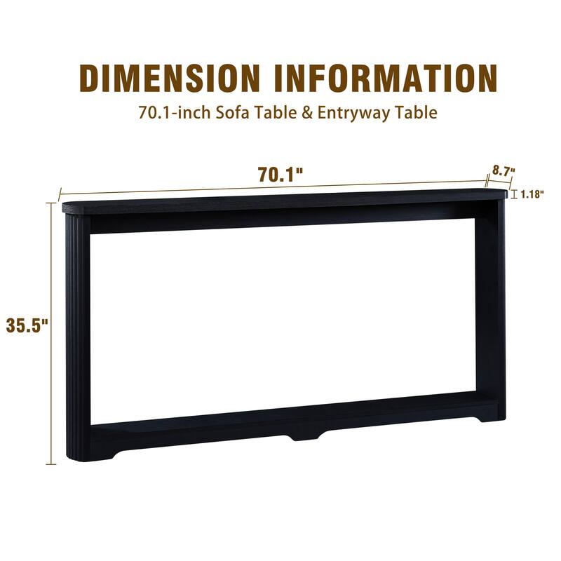 Console Table Side Table with Bottom Shelf, Rustic Side Table Hallway Table Entryway Table for Living Room