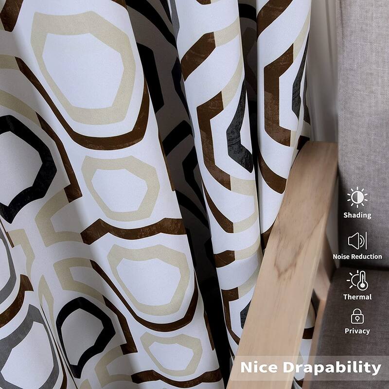 DriftAway Camden Geometric Lattice Printed Grommet Blackout Curtains