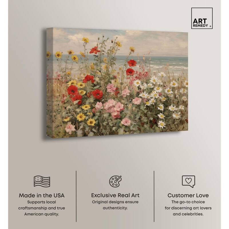 Misty Ocean Field II Canvas by Art Remedy, Gallery Wrapped