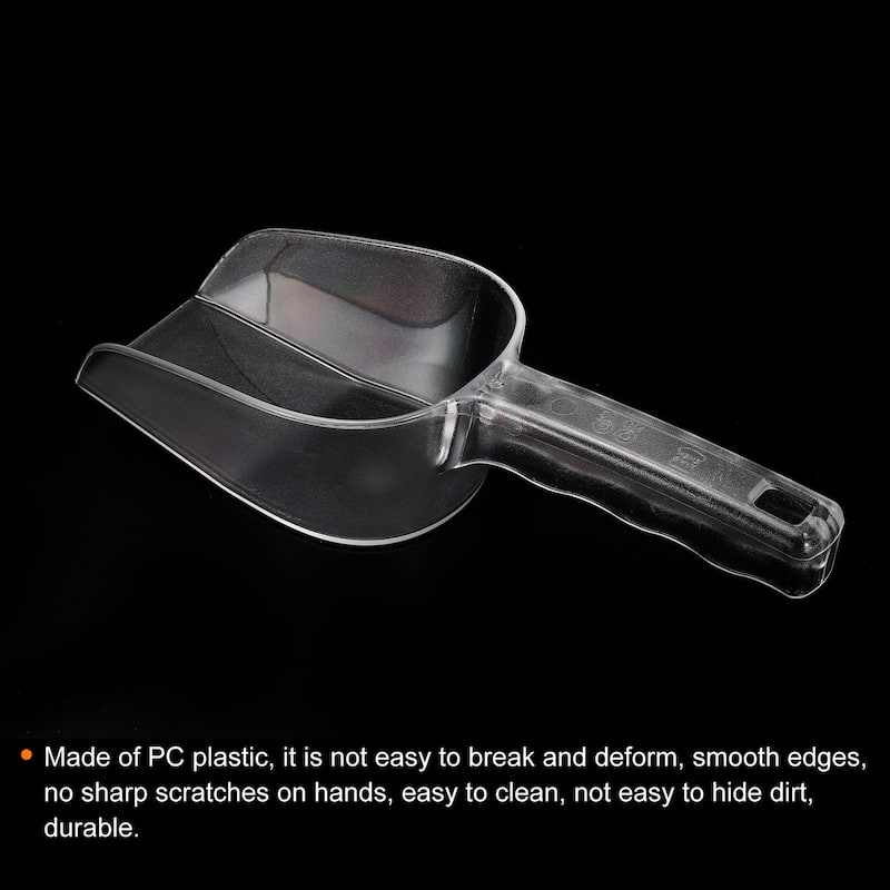 Ice Scoop 10.04x2.95" Small Ice Maker Flour Cereal Sugar Handle Shovel - Clear