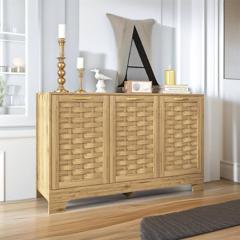 Storage Cabinet with 3 Doors,Buffet Storage with Adjustable Shelf