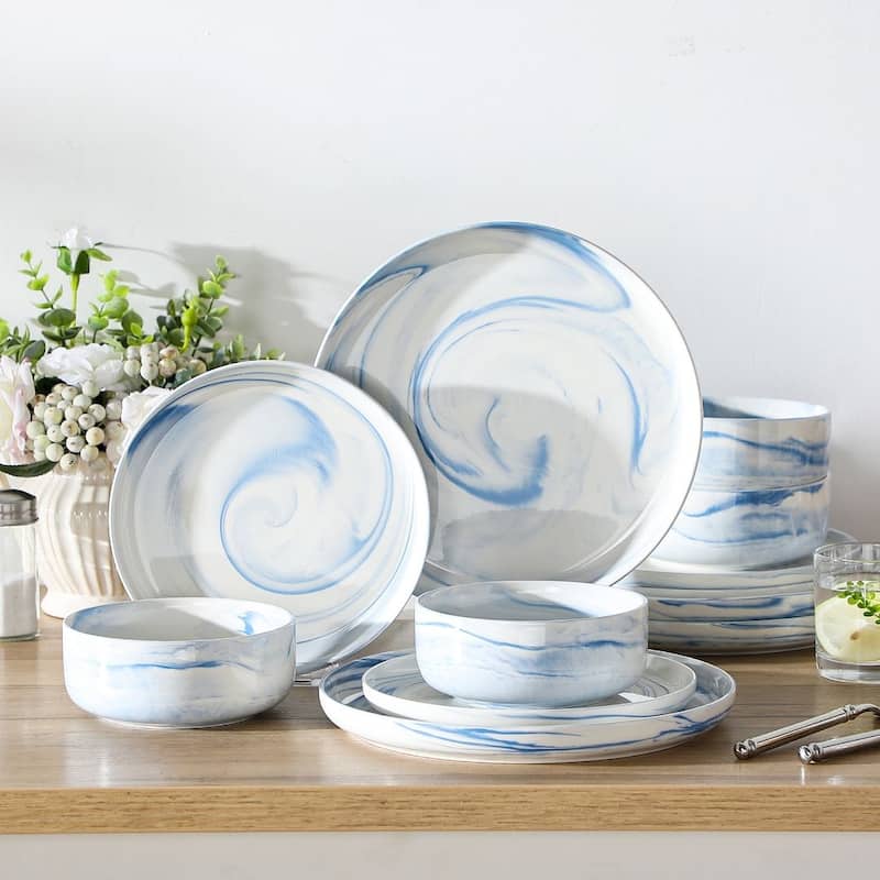 MALACASA LUNA 12-piece Porcelain Dinnerware Set (Service for 4)