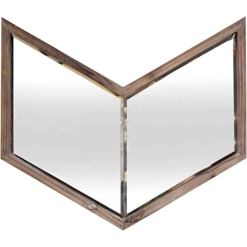 HomeRoots 23" Stained Novelty Accent Mirror Wall Mounted With Frame - 39